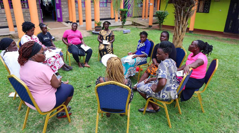 Farmers and project participants discussing on-farm experiments.
